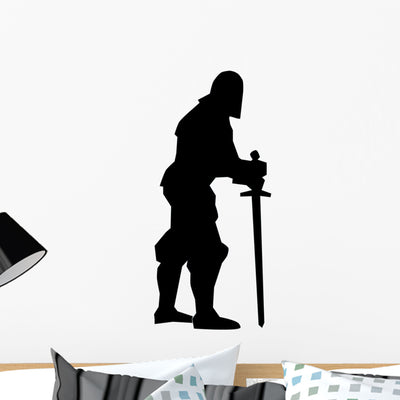 Historical Warrior Silhouette Wall Decal shown on a wall