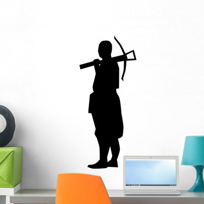 Historical Warrior Silhouette Wall Decal shown on a wall
