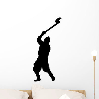 Historical Warrior Silhouette Wall Decal shown on a wall