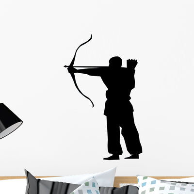 Historical Warrior Silhouette Wall Decal shown on a wall