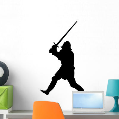 Historical Warrior Silhouette Wall Decal shown on a wall