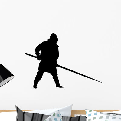 Historical Warrior Silhouette Wall Decal shown on a wall