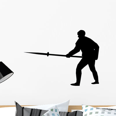 Historical Warrior Silhouette Wall Decal shown on a wall