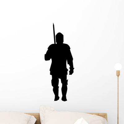 Historical Warrior Silhouette Wall Decal shown on a wall