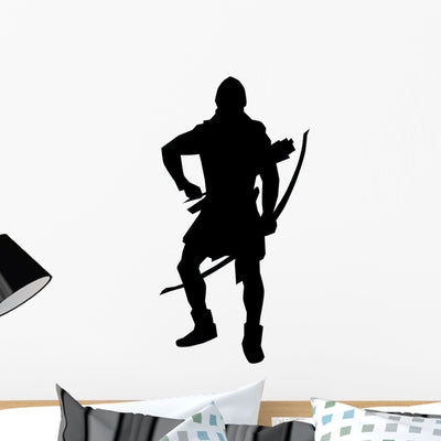 Historical Warrior Silhouette Wall Decal shown on a wall