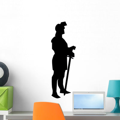Historical Warrior Silhouette Wall Decal shown on a wall