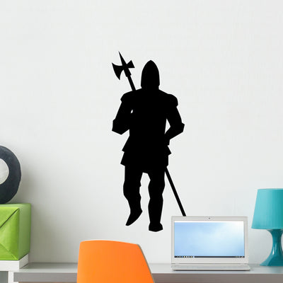 Historical Warrior Silhouette Wall Decal shown on a wall