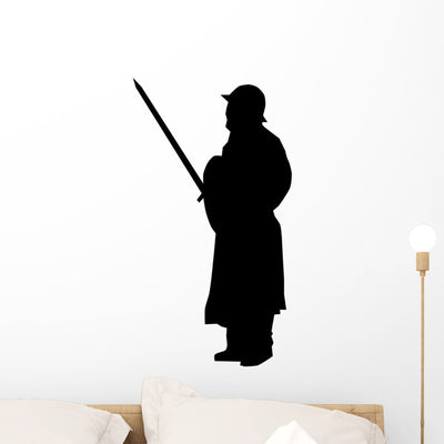 Historical Warrior Silhouette Wall Decal shown on a wall