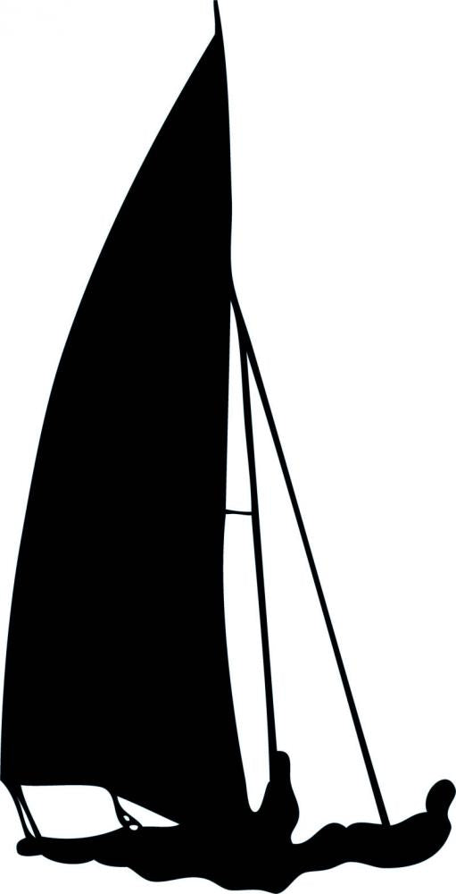 Black and White Sailboat Wall Decal