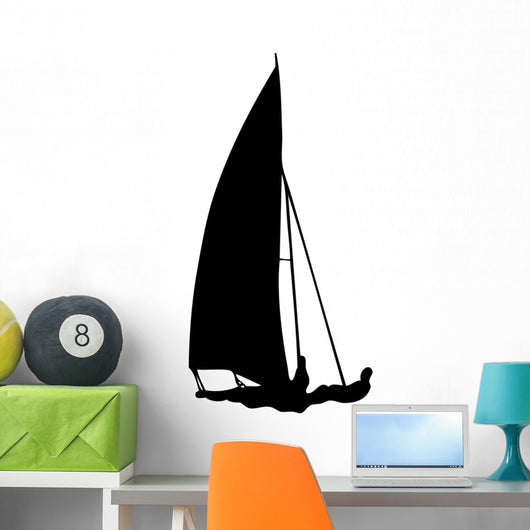 Black and White Sailboat Wall Decal