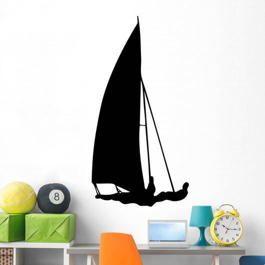 Black and White Sailboat Wall Decal
