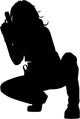 Sexy Armed Woman Crouching Wall Decal