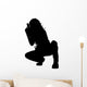 Sexy Armed Woman Crouching Wall Decal