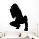 Sexy Armed Woman Crouching Wall Decal