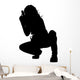 Sexy Armed Woman Crouching Wall Decal