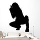 Sexy Armed Woman Crouching Wall Decal