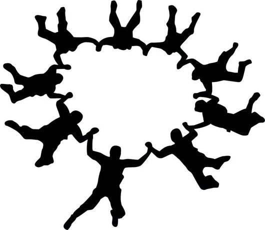 Sky Diving Silhouette Wall Decal