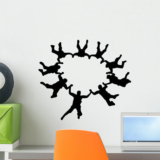 Sky Diving Silhouette Wall Decal