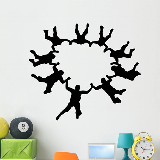 Sky Diving Silhouette Wall Decal