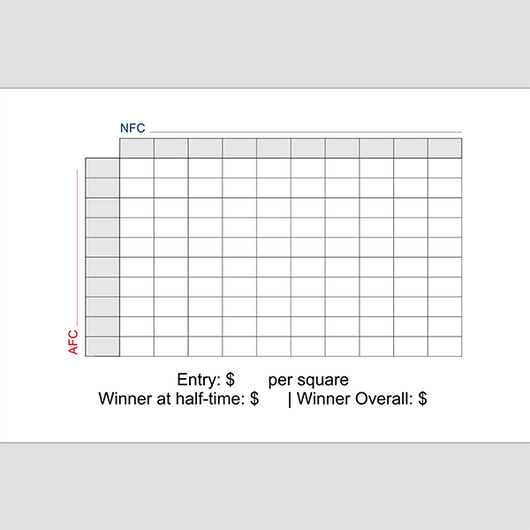 Football Squares Wall Decal | AFC NFC Division Winners