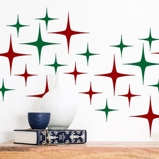 Holiday Themed Starburst Wallpaper Sticker Set