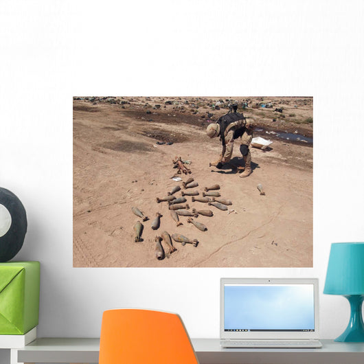 Soldier Moves 82mm Mortars Wall Decal