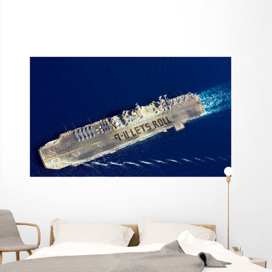 Sea with Uss Belleau Wall Decal