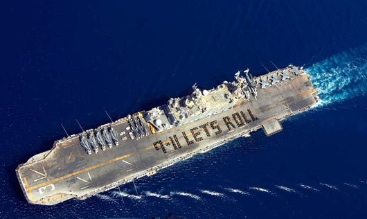 Sea with Uss Belleau Wall Decal