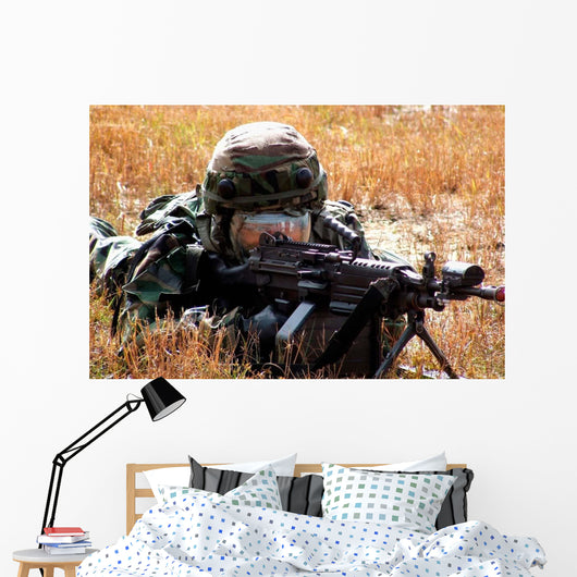 Airman Takes up Firing Wall Decal