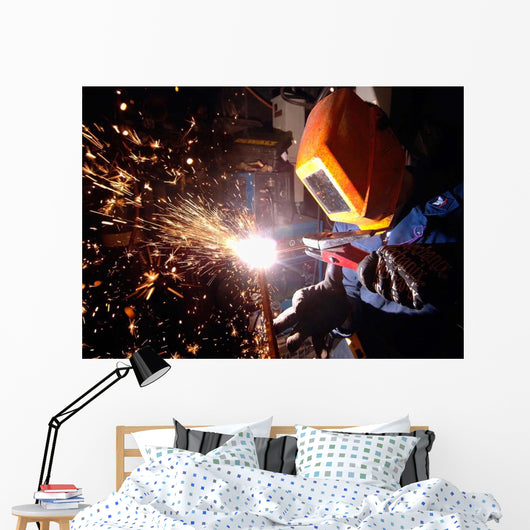 Hull Technician Practices Cutting Wall Decal