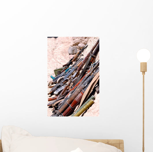 Various Weapons Ammunition and Wall Decal