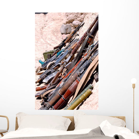 Various Weapons Ammunition and Wall Decal