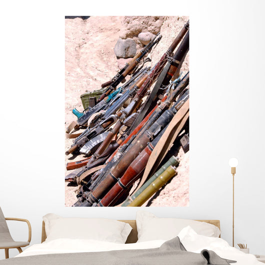 Various Weapons Ammunition and Wall Decal