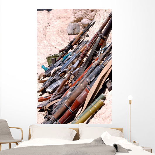 Various Weapons Ammunition and Wall Decal