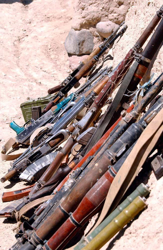 Various Weapons Ammunition and Wall Decal