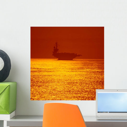 Aircraft Carrier Sunset Wall Decal