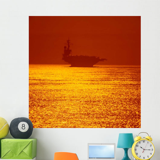 Aircraft Carrier Sunset Wall Decal