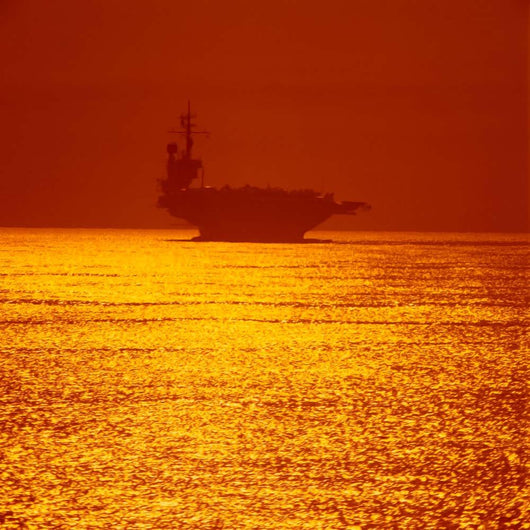 Aircraft Carrier Sunset Wall Decal