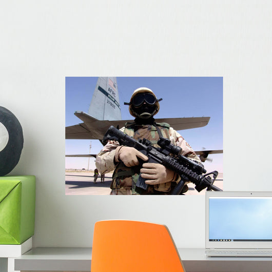 Soldier Guards C-130 Hercules Wall Decal