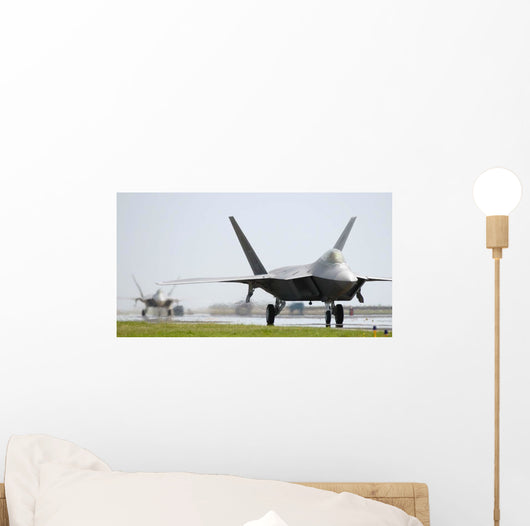 Two F-22a Raptors Taxi Wall Decal