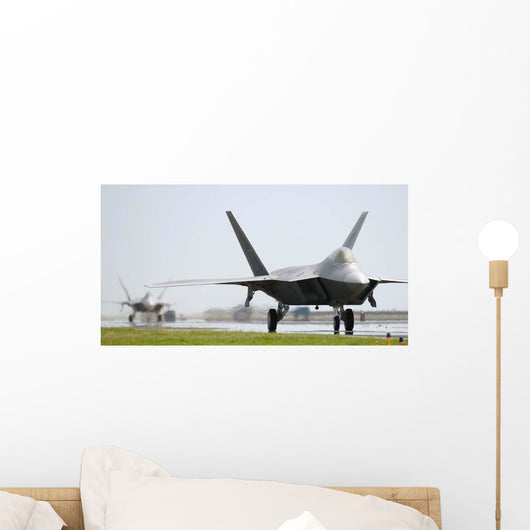Two F-22a Raptors Taxi Wall Decal