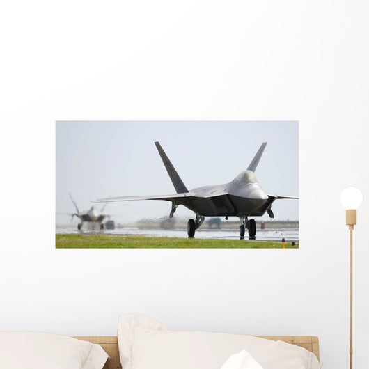 Two F-22a Raptors Taxi Wall Decal