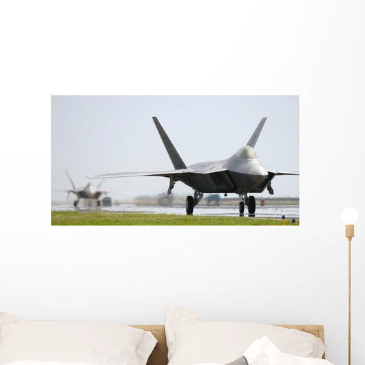 Two F-22a Raptors Taxi Wall Decal