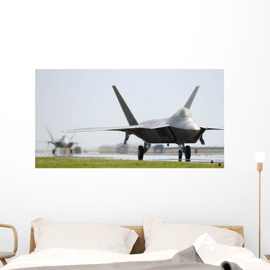 Two F-22a Raptors Taxi Wall Decal