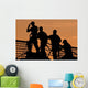 Crewmen Salute American Flag Wall Decal