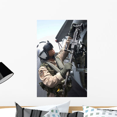 Aviation Warfare Systems Operator Wall Decal Design 3 shown on a wall