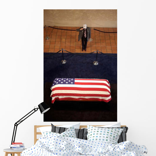Mourner Pays His Respects Wall Decal