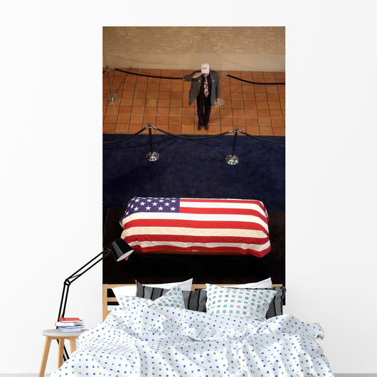 Mourner Pays His Respects Wall Decal