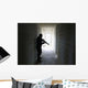 Soldier Clears Hallway Building Wall Decal