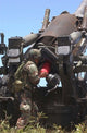 Soldier Loads Charge round Wall Decal